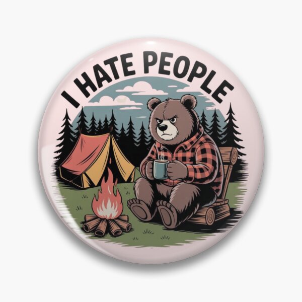 Item preview, I Hate People – Funny Camping Bear Campfire Design designed and sold by Palette & Hue.