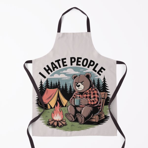 Item preview, I Hate People – Funny Camping Bear Campfire Design designed and sold by Palette & Hue.