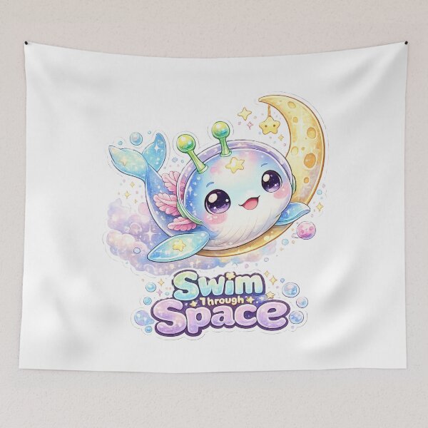 Item preview, Alien Whale Swim Through Space designed and sold by Ruamid.