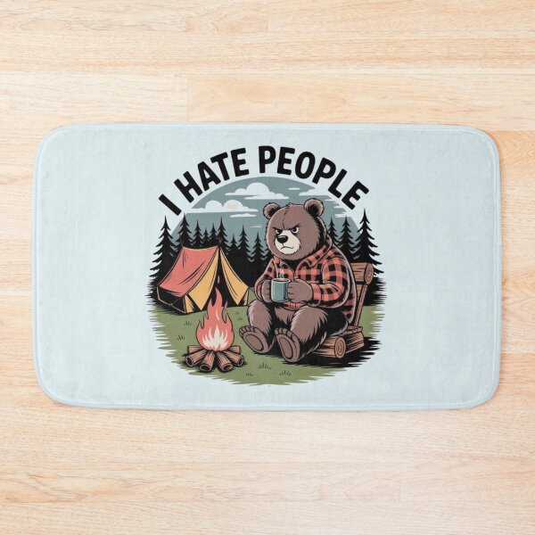 Item preview, I Hate People – Funny Camping Bear Campfire Design designed and sold by Palette & Hue.