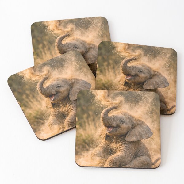 Item preview, Playful baby elephant kicks up dust designed and sold by Fotografin1981.