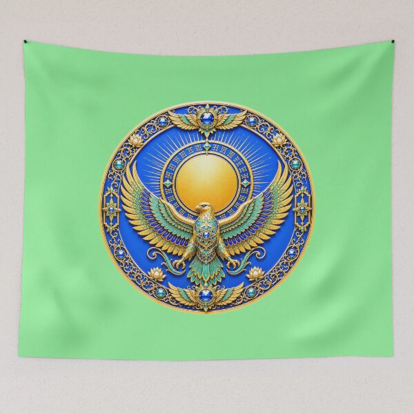 Item preview, Celestial Solar Falcon Emblem | Fantasy Royal Crest Art designed and sold by sunbowjp stadio.