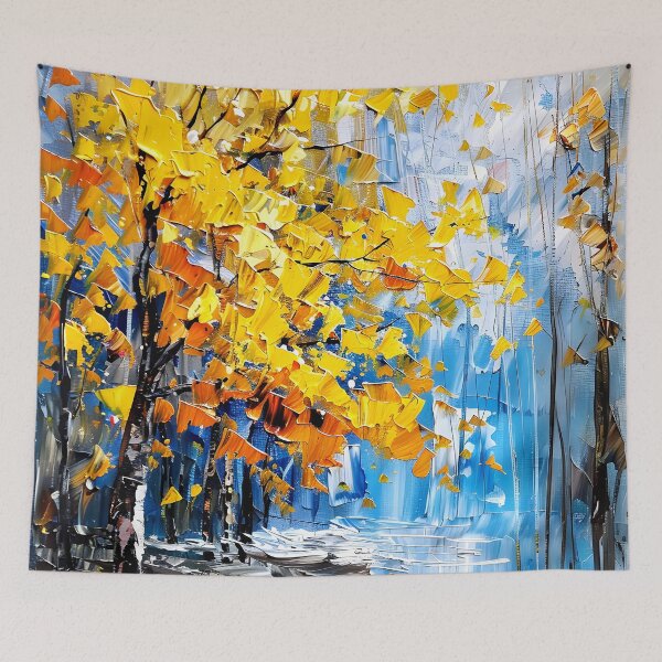 Item preview, Autumn Tree In The Rain Impasto-Style Digital Abstract  designed and sold by DEC02.