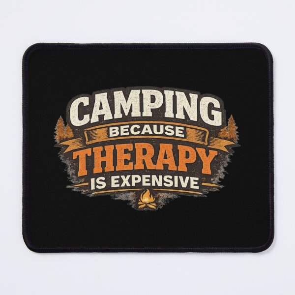 Item preview, Camping Because Therapy Is Expensive – Funny Vintage Camper Design designed and sold by Palette & Hue.