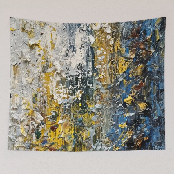 Item preview, Abstract Impressionist Blue, Golden, And Cream Digital Painting designed and sold by DEC02.