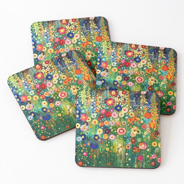 Item preview, Gustav Klimt Flower Garden Colourful Abstract Vivid Flowers Seamless Floral Pattern Digital Art and Illustration designed and sold by Matt_Smith.