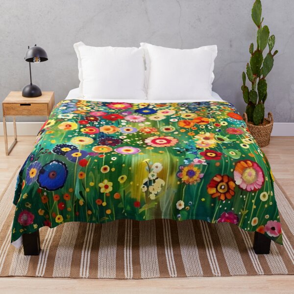 Item preview, Gustav Klimt Flower Garden Colourful Abstract Vivid Flowers Seamless Floral Pattern Digital Art and Illustration designed and sold by Matt_Smith.
