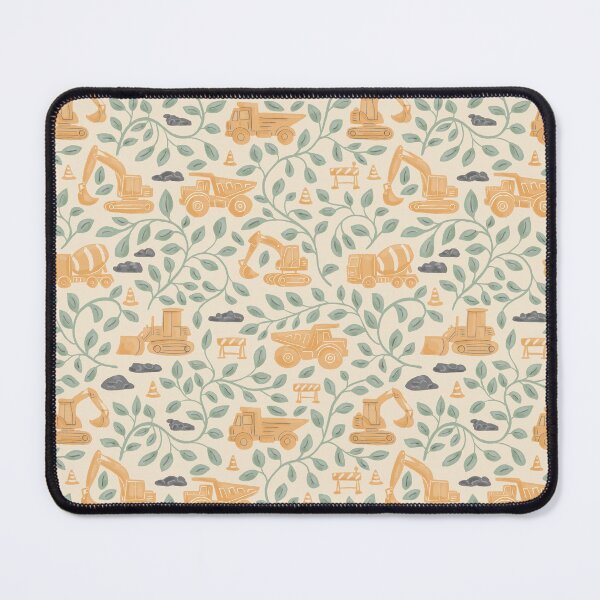 Item preview, Copy of Construction Trucks Pattern with Botanical Leaves Hand Painted Cream designed and sold by MaddaMom.