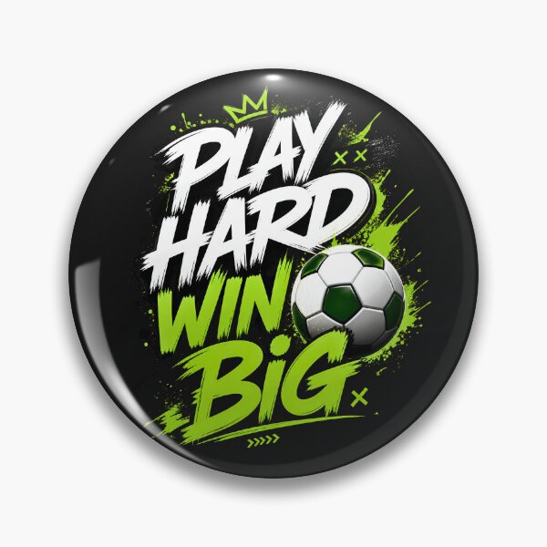 Item preview, Play Hard Win Big | Motivational Soccer Typography | Sports Streetwear Graphic Design designed and sold by tareankush.