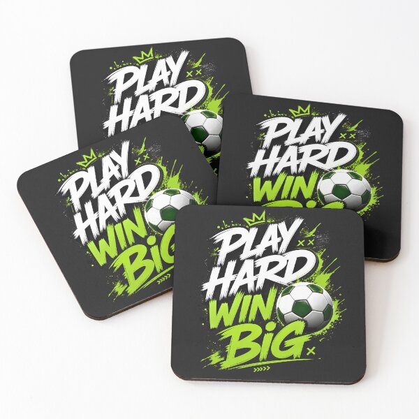 Item preview, Play Hard Win Big | Motivational Soccer Typography | Sports Streetwear Graphic Design designed and sold by tareankush.