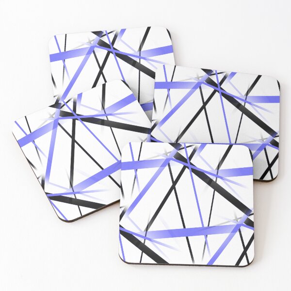 Item preview, Modern Line Cool Geometry White Black Mid-Blue designed and sold by taiche.