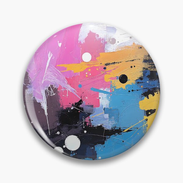 Item preview, Abstract Splatter Painting In Blue, Yellow, Pink, Black  designed and sold by DEC02.