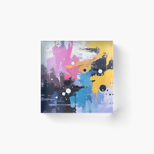 Item preview, Abstract Splatter Painting In Blue, Yellow, Pink, Black  designed and sold by DEC02.