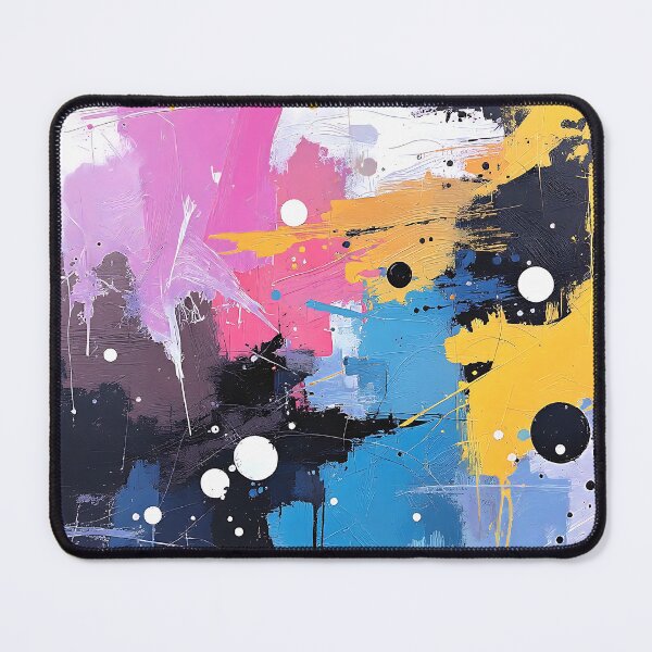 Item preview, Abstract Splatter Painting In Blue, Yellow, Pink, Black designed and sold by DEC02.