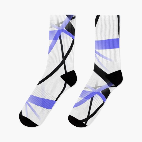 Item preview, Modern Line Cool Geometry White Black Mid-Blue designed and sold by taiche.