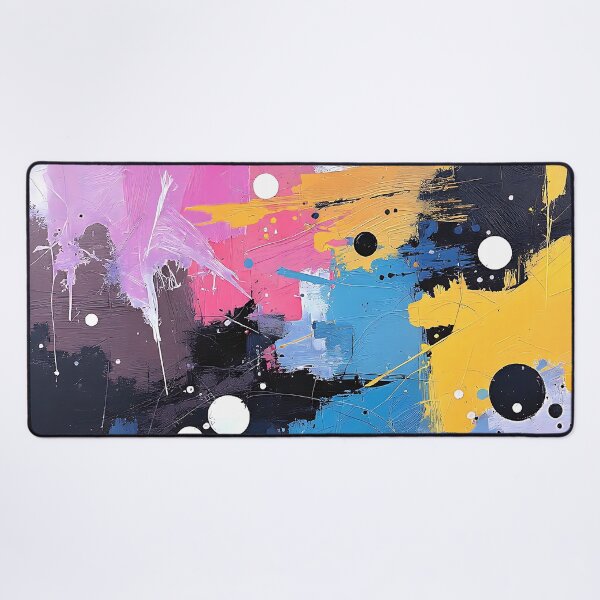 Item preview, Abstract Splatter Painting In Blue, Yellow, Pink, Black designed and sold by DEC02.