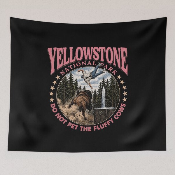 Item preview, Yellowstone Do Not Pet The Fluffy Cows, Funny Bison Meme, National Park lover designed and sold by robertallenss.