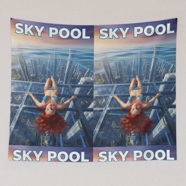 Item preview, Sky Pool Futuristic Cyberpunk Summer Retro Aesthetic designed and sold by GraphixKing999.