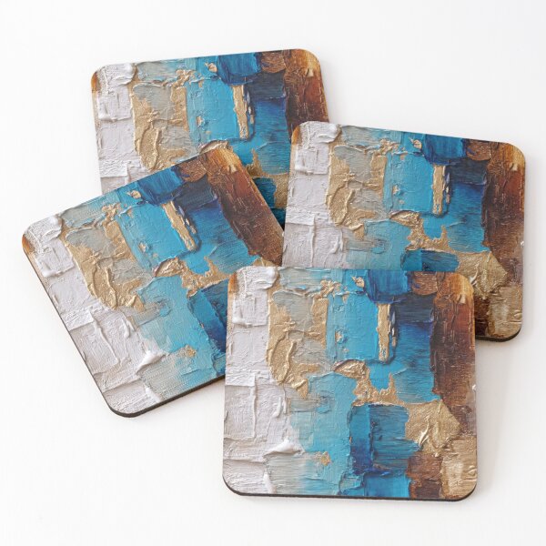 Item preview,   Blue, Golden, And Cream Sky Impasto-Style Abstract designed and sold by DEC02.
