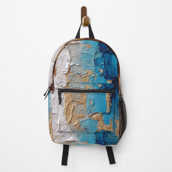 Item preview, Blue, Golden, And Cream Sky Impasto-Style Abstract designed and sold by DEC02.