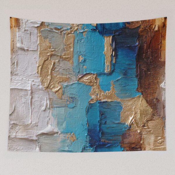 Item preview,   Blue, Golden, And Cream Sky Impasto-Style Abstract designed and sold by DEC02.