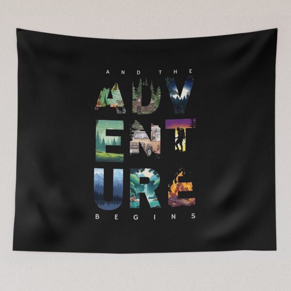 Item preview, And the Adventure Begins – Camping & Outdoor Nature Design designed and sold by Palette & Hue.