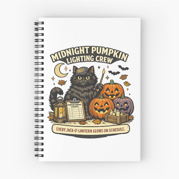 Item preview, Midnight Pumpkin Lighting Crew Black Cat Halloween designed and sold by Concrete Coffee Studio.