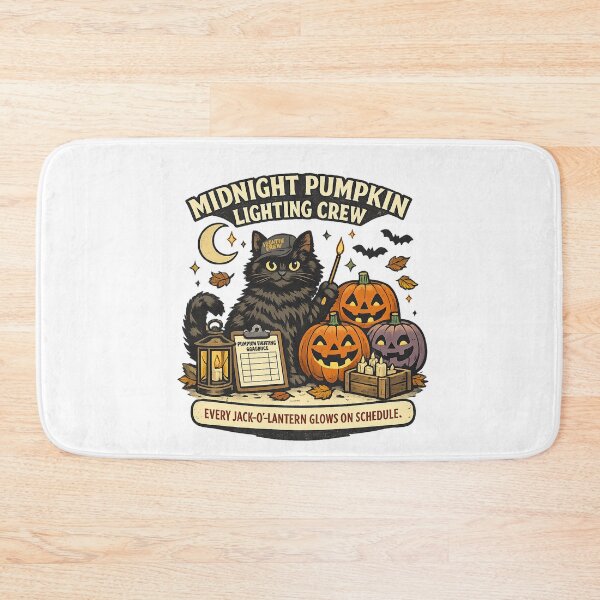 Item preview, Midnight Pumpkin Lighting Crew Black Cat Halloween designed and sold by Concrete Coffee Studio.