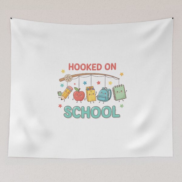 Item preview, Hooked on School Cute Back to School Teacher & Student Cartoon T-Shirt designed and sold by FestivityFinds.