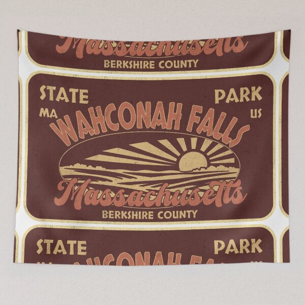 Item preview, Wahconah Falls State Park, Berkshire County, Massachusetts, badge design designed and sold by Wanderful-roads.