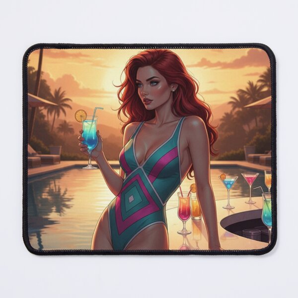 Item preview, Sunset Cool Tropical Poolside Retro Summer Vibe designed and sold by GraphixKing999.