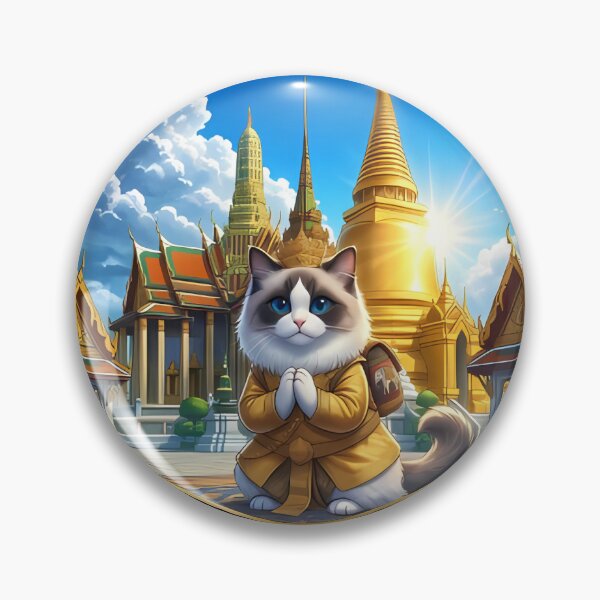 Item preview, Shinkai Bangkok Grand Palace Ragdoll Badge: Sawasdee designed and sold by MossyAndPearl.