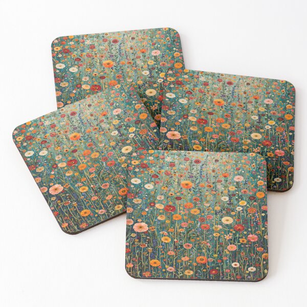 Item preview, Gustav Klimt Flower Garden Colourful Abstract Vivid Flowers Seamless Floral Pattern Digital Art and Illustration designed and sold by Matt_Smith.