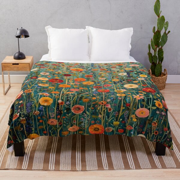 Item preview, Gustav Klimt Flower Garden Colourful Abstract Vivid Flowers Seamless Floral Pattern Digital Art and Illustration designed and sold by Matt_Smith.