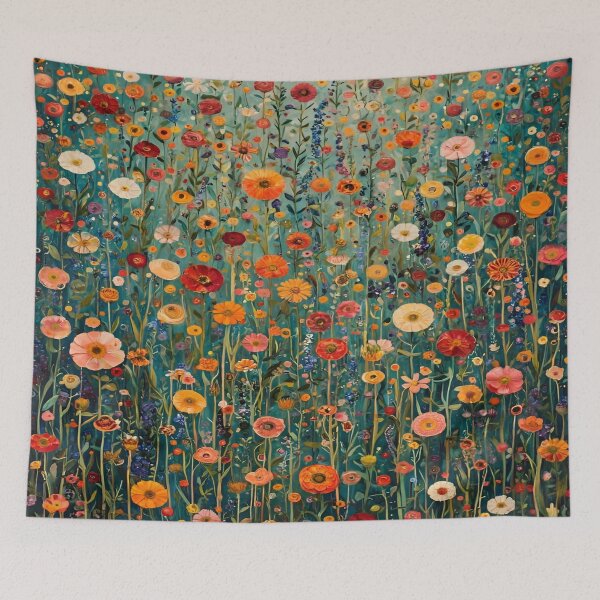 Item preview, Gustav Klimt Flower Garden Colourful Abstract Vivid Flowers Seamless Floral Pattern Digital Art and Illustration designed and sold by Matt_Smith.