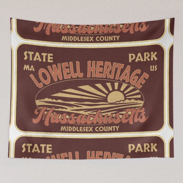 Item preview, Lowell Heritage State Park, Middlesex County, Massachusetts, badge design designed and sold by Wanderful-roads.