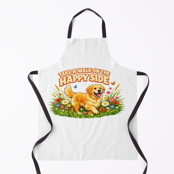 Item preview, Take a Walk on the Happy Side – Golden Retriever Walking Floral Dog Lover Design designed and sold by Sahil Randhawa.