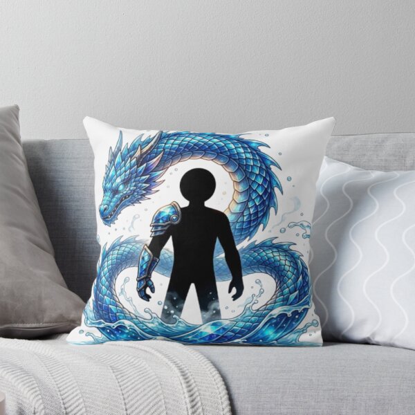 Item preview, Blue Water Dragon and Silhouette Warrior Fantasy Art designed and sold by Interactive-Art.