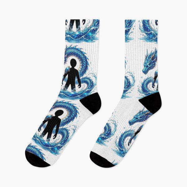 Item preview, Blue Water Dragon and Silhouette Warrior Fantasy Art designed and sold by Interactive-Art.