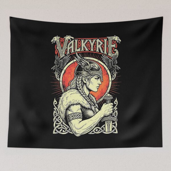 Item preview, Valkyrie Viking Strong Woman Female Norse Warrior Ravens designed and sold by GrandeDuc.