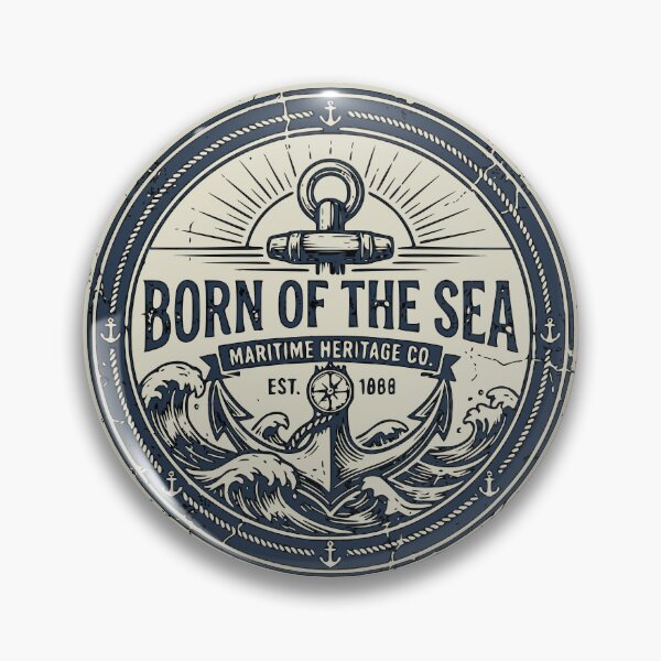 Item preview, Born of the Sea Vintage Maritime Badge | Nautical Heritage Collection designed and sold by Coasties.