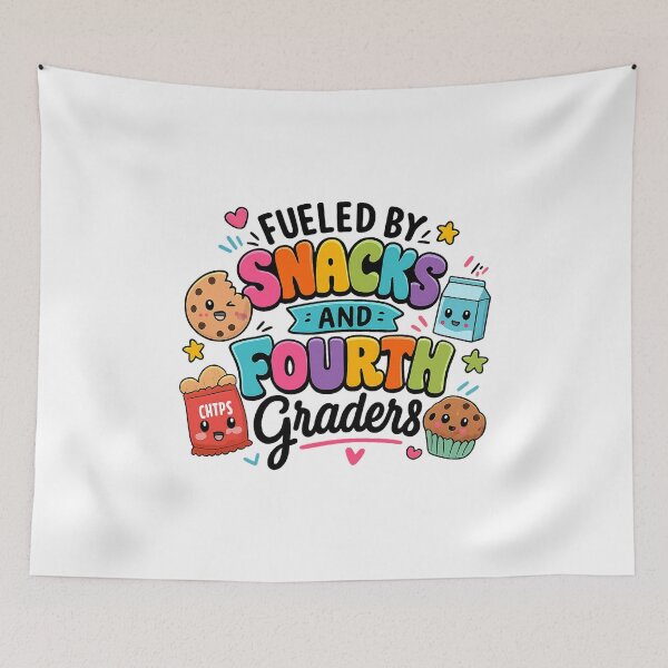 Item preview, Fueled By Snacks and Fourth Graders Teacher T-Shirt designed and sold by FestivityFinds.