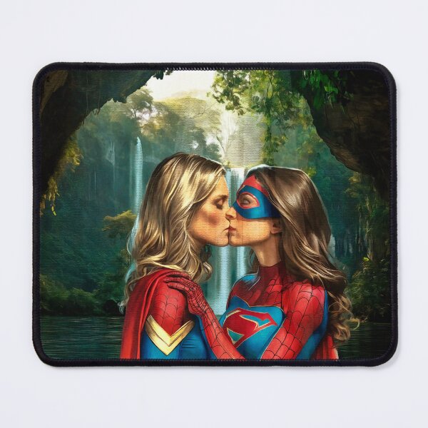 Item preview, Jungle Waterfall Romance – Superheroine Love Art designed and sold by Traudels Designshop.