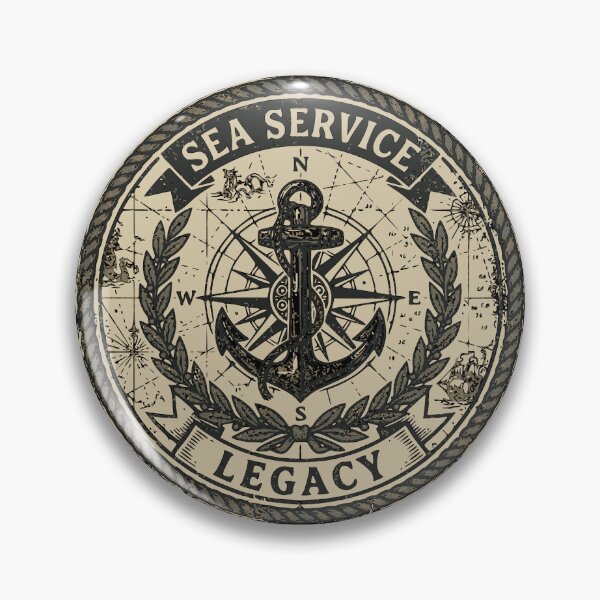 Item preview, Sea Service Legacy Vintage Nautical Badge | Maritime Heritage Design designed and sold by Coasties.
