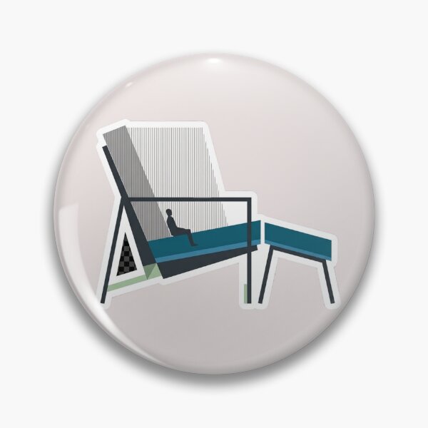 Item preview, Minimalist Lounge Chair Sticker | Abstract Architectural Furniture Illustration designed and sold by the--artisans.