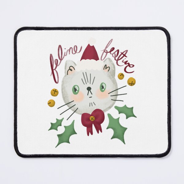 Item preview, Feline Festive Cute White Christmas Cat Illustration designed and sold by KodiakMillyy.
