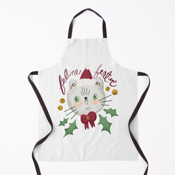 Item preview, Feline Festive Cute White Christmas Cat Illustration designed and sold by KodiakMillyy.