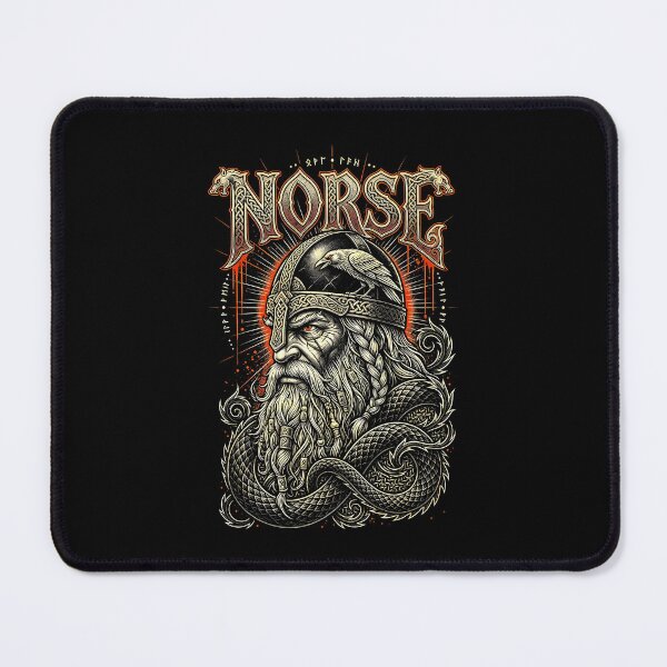 Item preview, Old Man Viking Warrior Raven Runes Norse Mythology designed and sold by GrandeDuc.