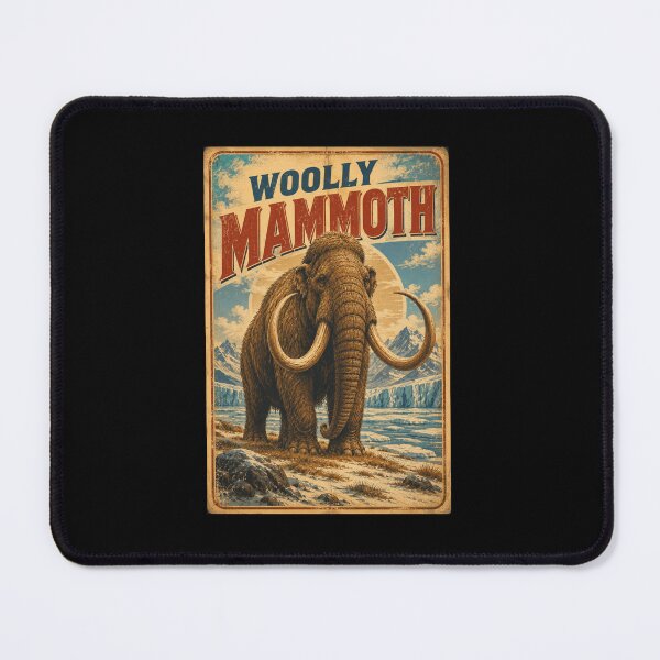 Item preview, Woolly Mammoth Retro Postcard Vintage Ice Age Animal Art designed and sold by EuropeanPrints.