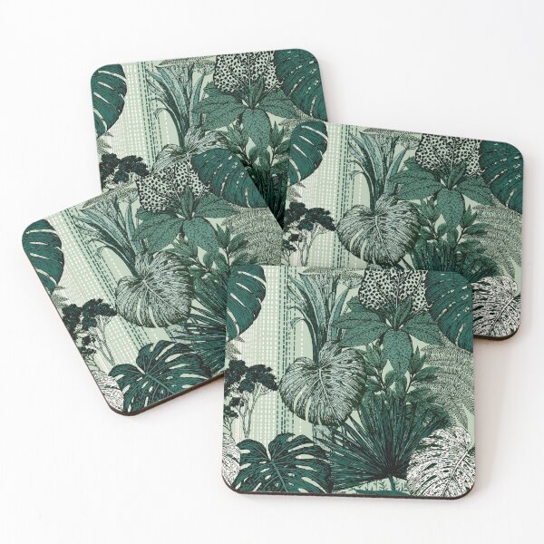 Item preview, Large Monstera and Tropical Jungle Leaves Botanical Pattern designed and sold by VectorForge.
